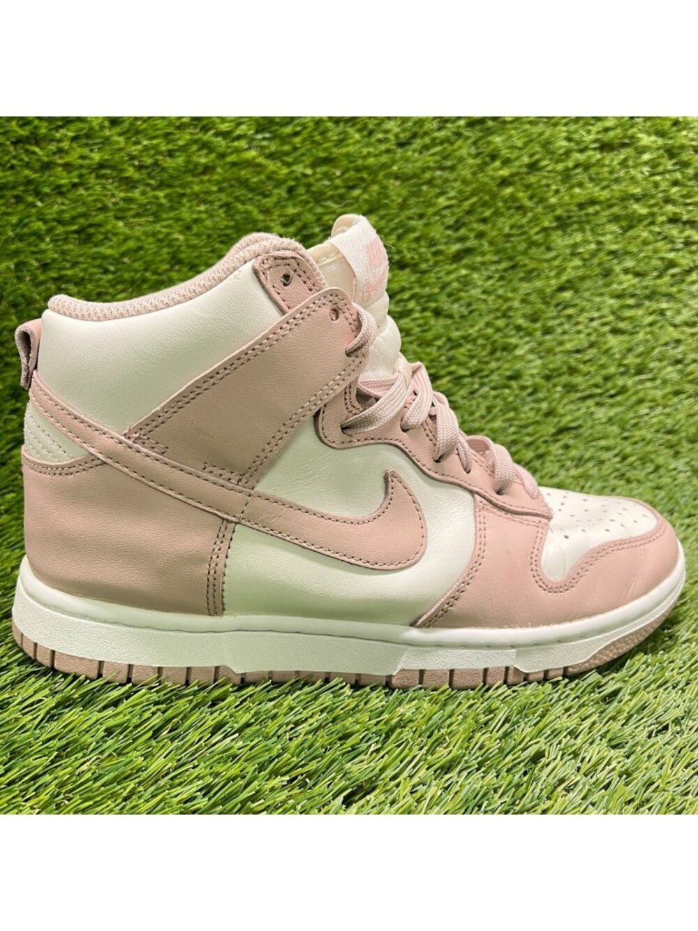 Nike Dunk High Womens Size 6.5 Pink Oxford Athletic Leather Shoes Sneakers